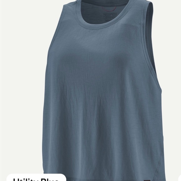 NWT WOMENS PATAGONIA Capilene Cool Trail Cropped Tank - Utility Blue XL - Picture 3 of 8